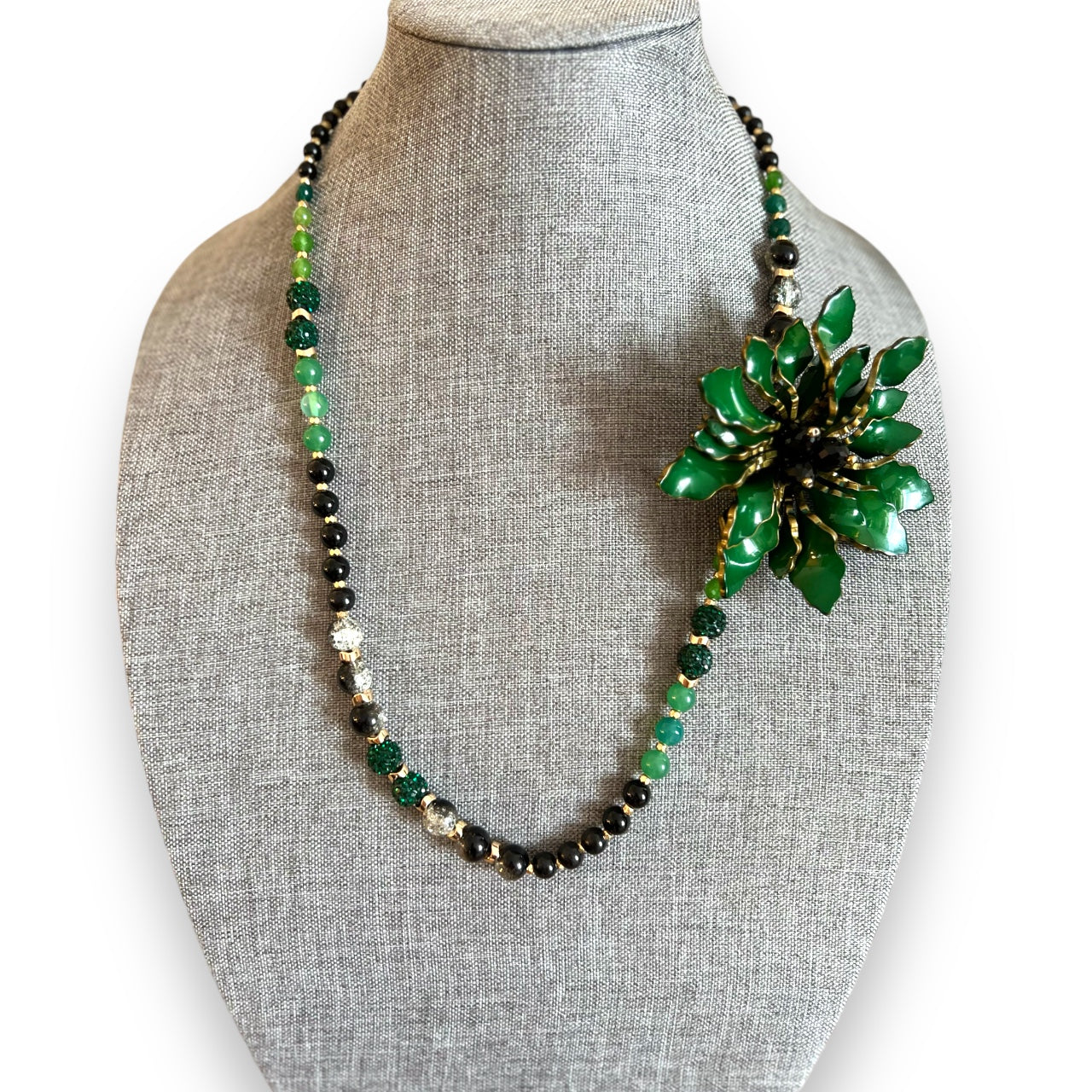 Green Jade with Black Onyx Necklaces