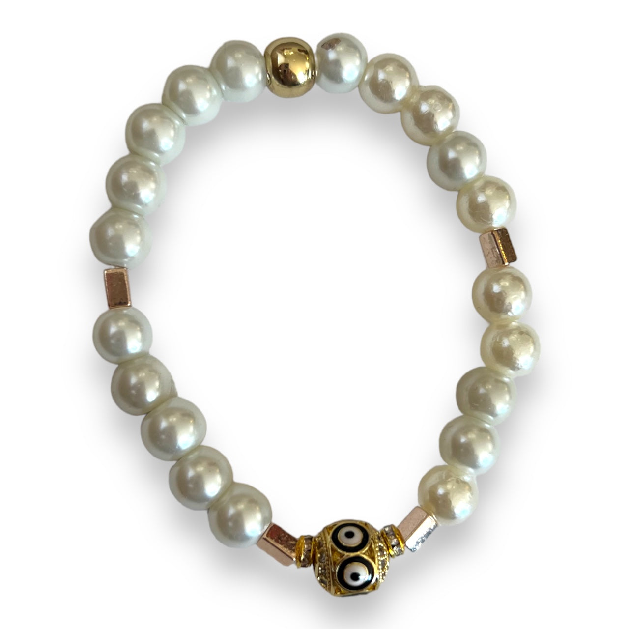Evil Eye Pearl Bracelet