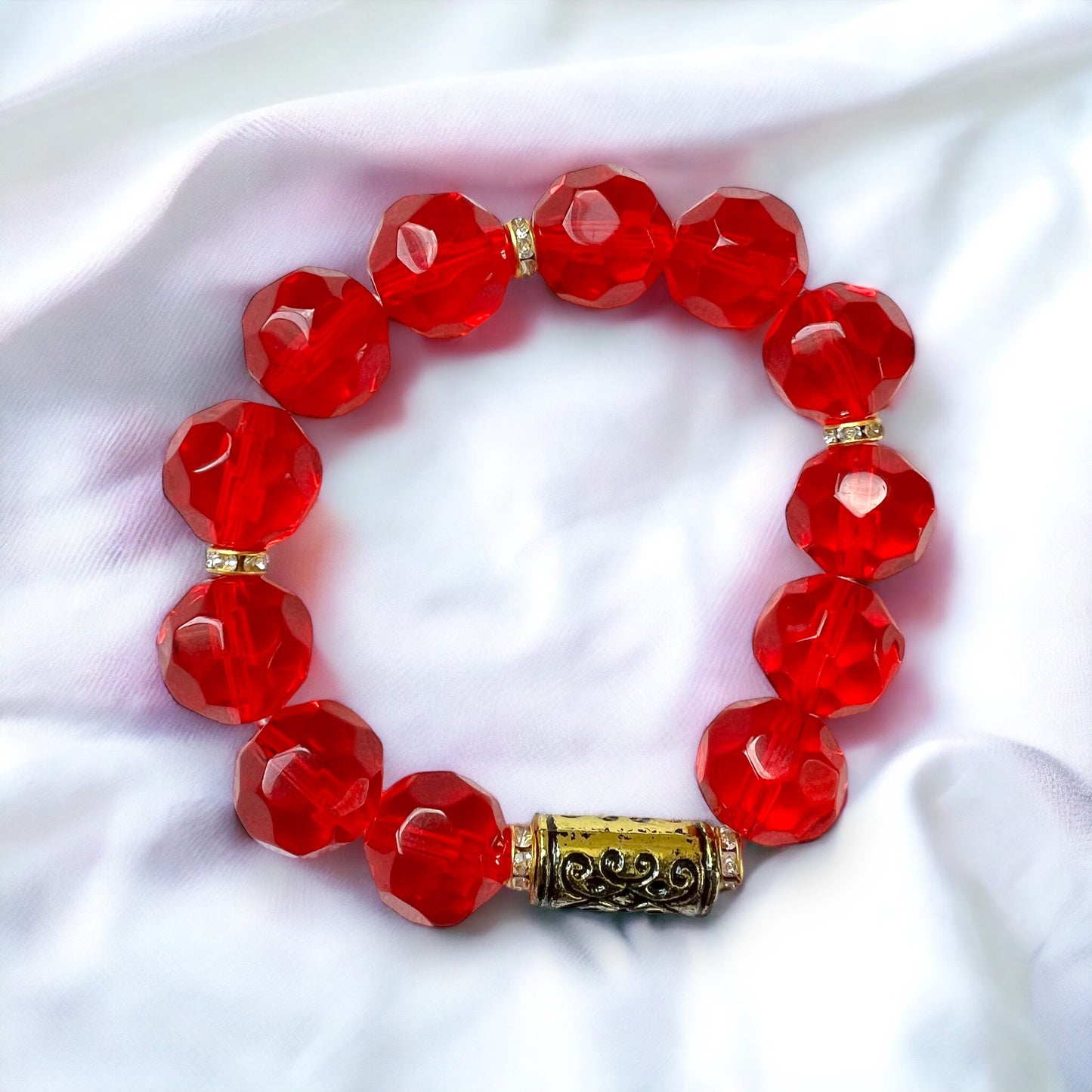 Red Crystal Gem Bracelet